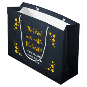Gold Star Personalized Graduation Large Gift Bag