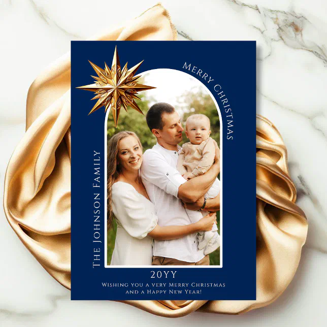 Gold Star Photo Card | Zazzle
