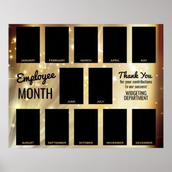 Gold Star Photo Employee Of The Month Recognition  Poster by yourockawards at Zazzle