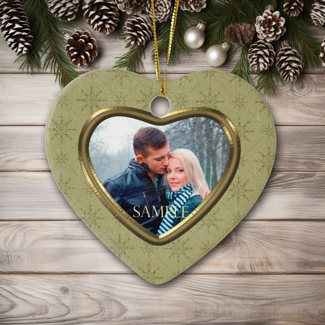 Gold Star Photo Template Ceramic Ornament (Creator Uploaded)