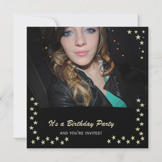 Gold Star: Picture Party Invitations (Front)