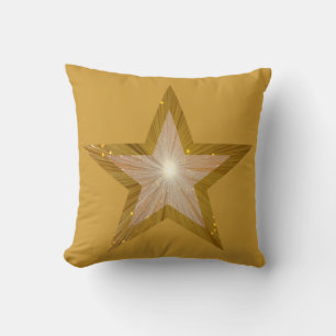 "Gold" Star printed throw pillow square gold