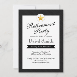 Gold Star Retirement Party Invitations