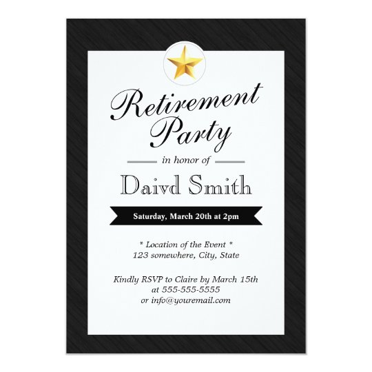 Gold Star Retirement Party Invitations | Zazzle.com