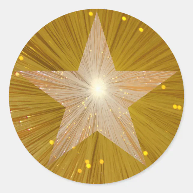 Circular Gold Rstar Gold Star round sticker | Zazzle