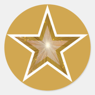 "Gold" Star round sticker yellow