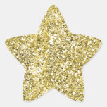 Gold Star Shape Faux Glitter Stickers at Zazzle