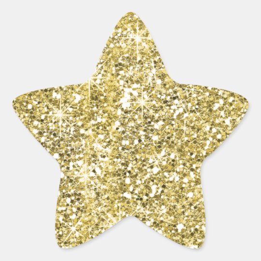 Gold Star Shape Faux Glitter Stickers Zazzle Com