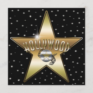 Gold Star Silver Old Hollywood Sparkle Invitation