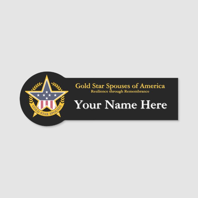 Gold Star Spouses Name Tag (Front)