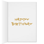 Gold Star 'STAR!' 'Happy Birthday' card black (Inside (Right))