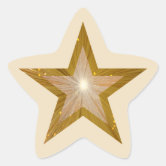 Gold Star Shape Faux Glitter Stickers | Zazzle