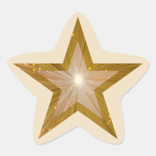 "Gold" Star star-shape sticker cream