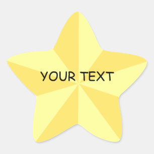 Gold Star Star Shape Sticker Template