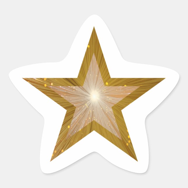 Gold Star star-shape sticker white (Front)