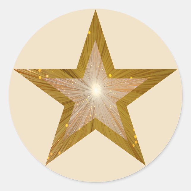 "Gold" Star sticker round cream (Front)