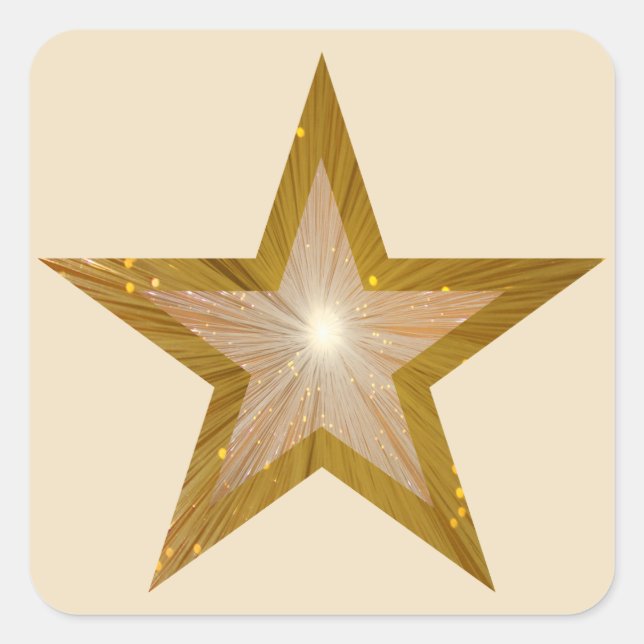 "Gold" Star sticker square cream (Front)