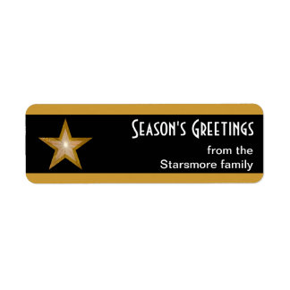 Gold Star stripe Season's Greetings small black Label