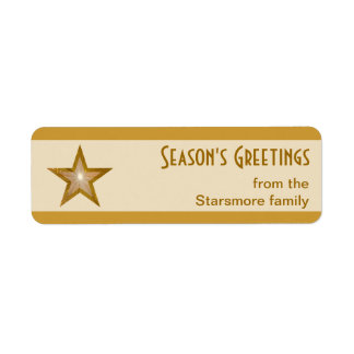 Gold Star stripe Season's Greetings small cream Label