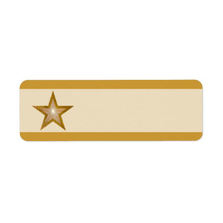 Gold Star stripe small cream plain Label
