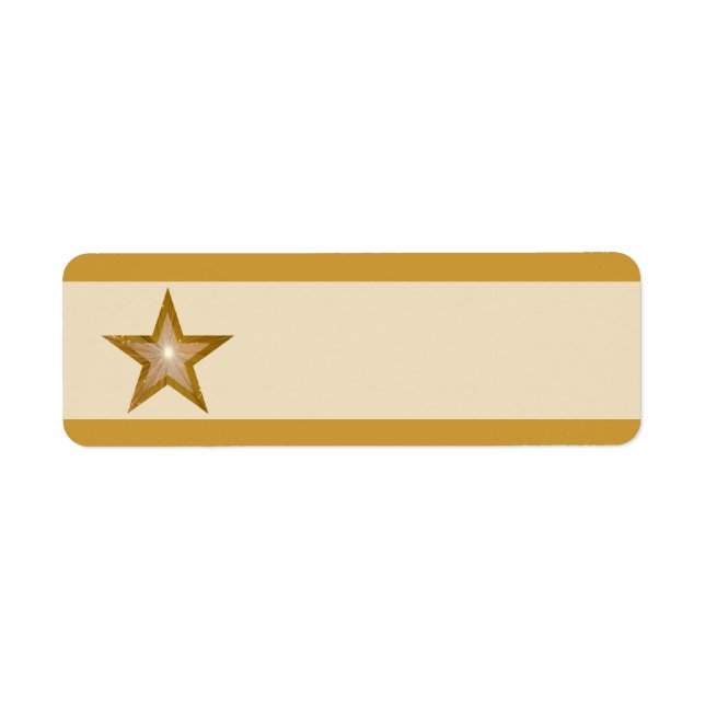 Gold Star stripe small cream plain Label (Front)
