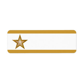 Gold Star stripe small white plain Label