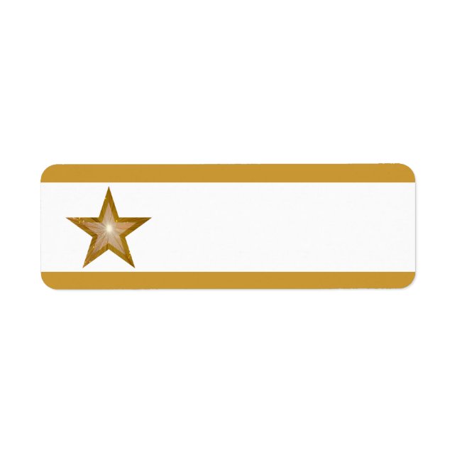 Gold Star stripe small white plain Label (Front)