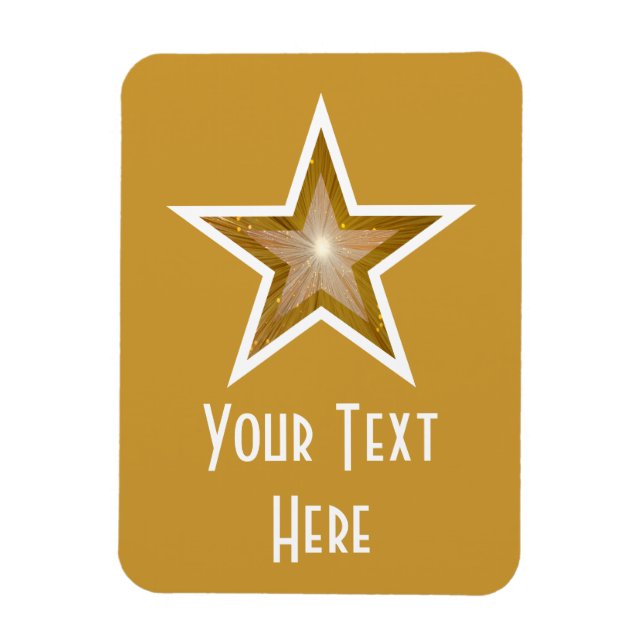 "Gold" Star 'Text' flexible magnet vertical gold (Vertical)