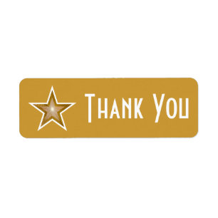 "Gold" Star 'Thank you' label small gold