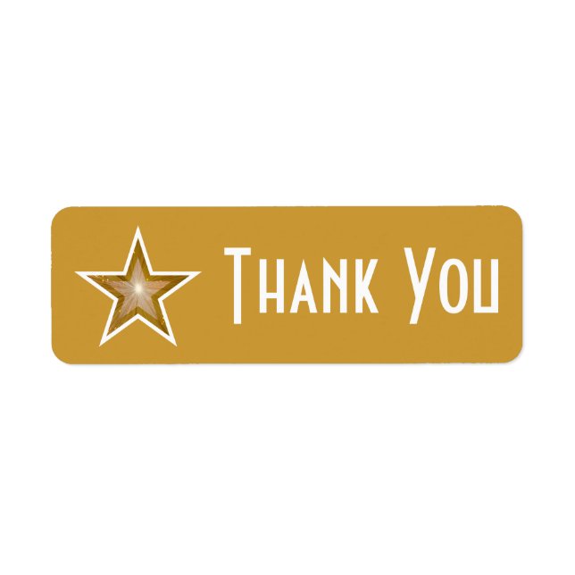 "Gold" Star 'Thank you' label small gold (Front)