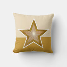 "Gold" Star throw pillow square gold cream