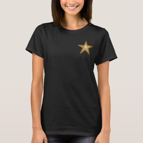 Gold Star two tone t _shirt black T_Shirt