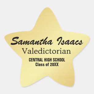 Gold Star Valedictorian Graduation Sticker