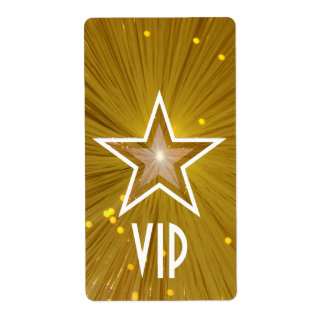 Gold Star 'VIP' label large white text