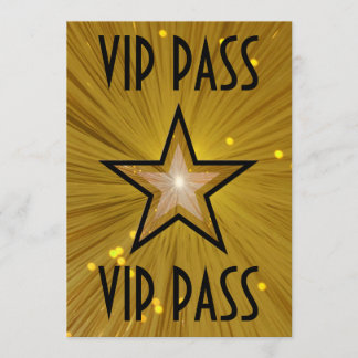 Gold Star 'VIP PASS' invitation black