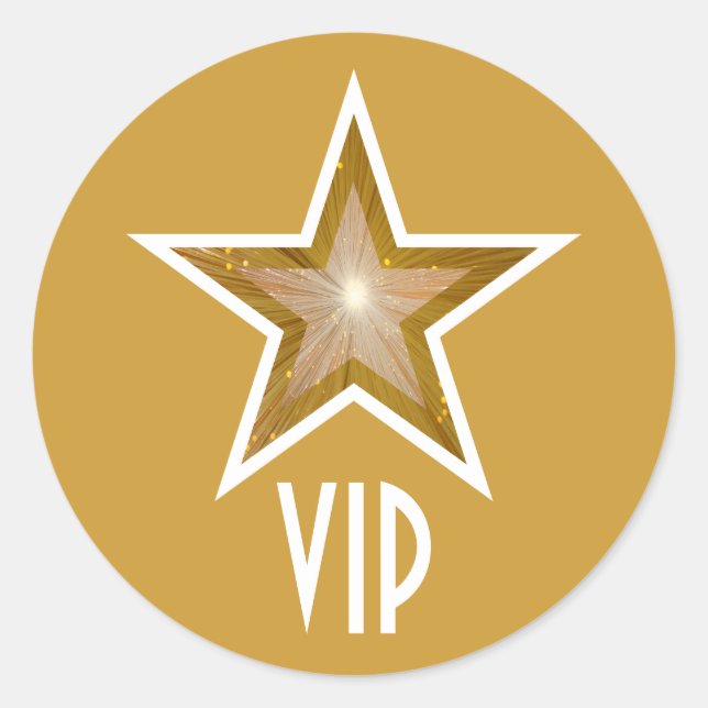 "Gold" Star VIP round sticker yellow (Front)