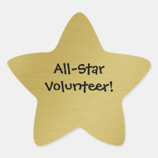 Gold Star Volunteer Recognition Star Sticker