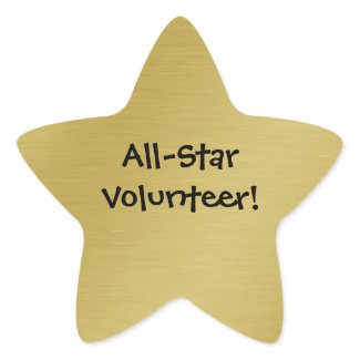 Gold Star Volunteer Recognition sticker