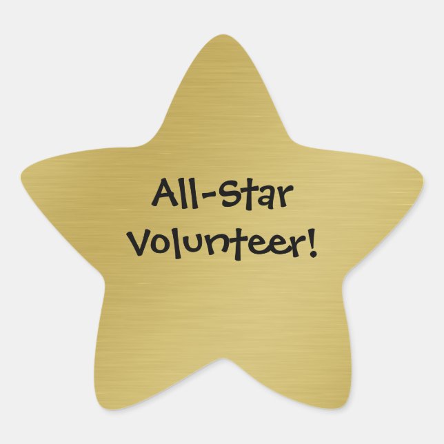 Gold Star Volunteer Recognition Sticker (Front)
