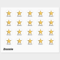Gold Star Award Winner Classic Round Sticker | Zazzle