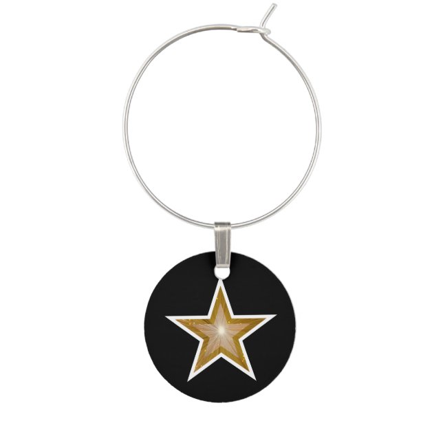 "Gold" Star wine charm black (Front)