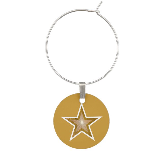Gold Star wine charm gold (Front)
