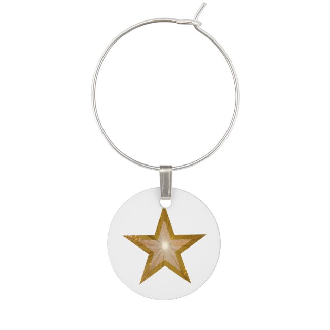 Gold Star wine charm white (Front)