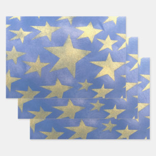 Gold Star Wrapping Paper Sheets