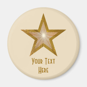 "Gold" Star 'Your Text' fridge magnet cream