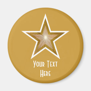 "Gold" Star 'Your Text' fridge magnet gold