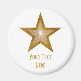 "Gold" Star 'Your Text' fridge magnet white