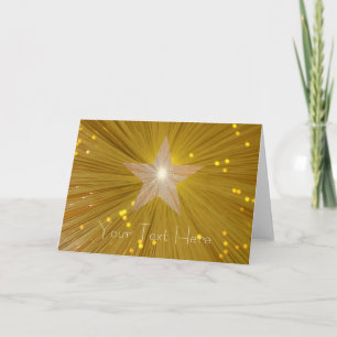 Gold Star 'Your Text' greetings card front text