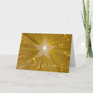 Gold Star 'Your Text' greetings card front text