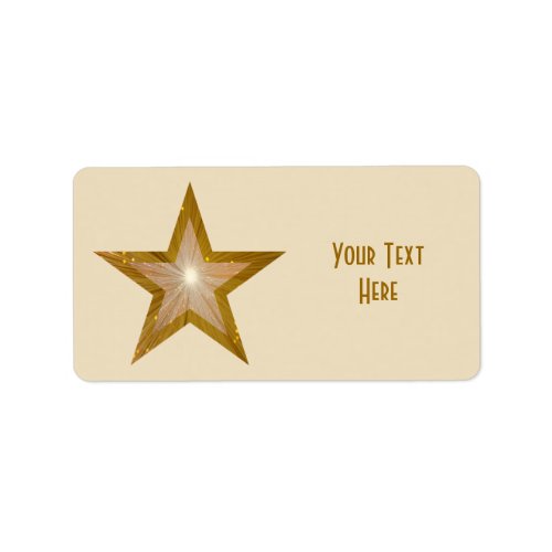 Gold Star Your Text label medium cream